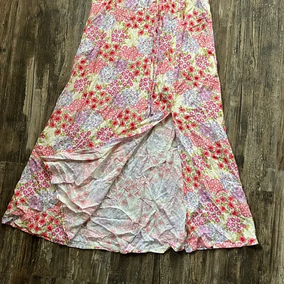 SO Fit and Flair Floral Cottagecore Dress With Slit Puff Sleeves Women’s Size S - Picture 7 of 14